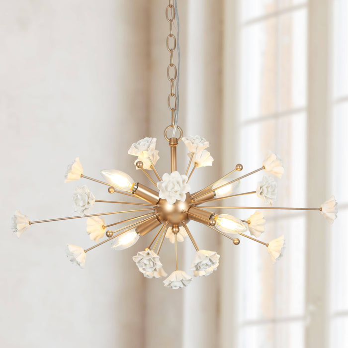 Arilen 4-Light Gold Ceramic Sputnik Chandeliers