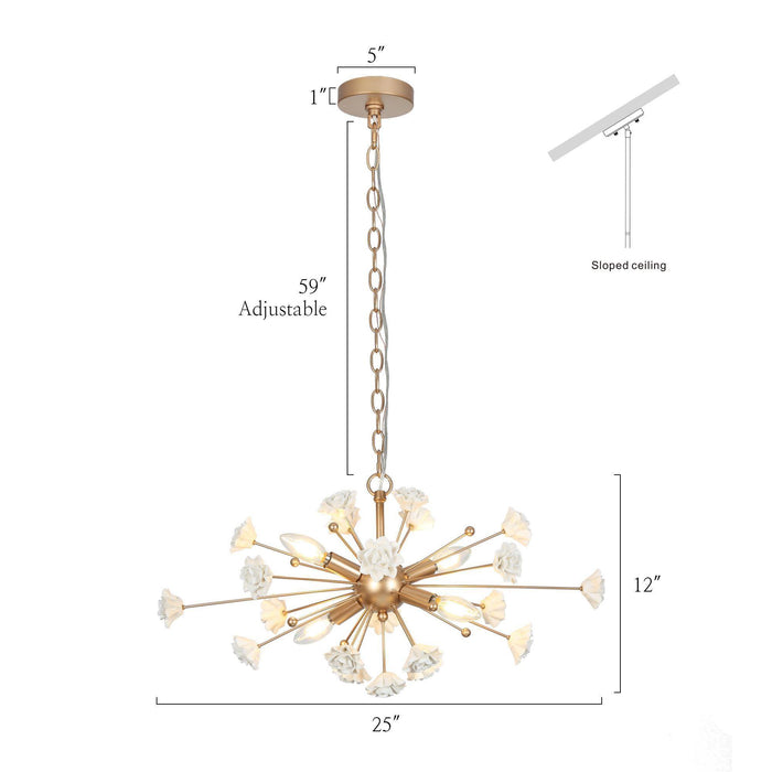 Arilen 4-Light Gold Ceramic Sputnik Chandeliers