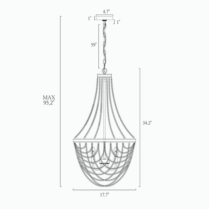 Mushira 4-Light Wood Chandelier