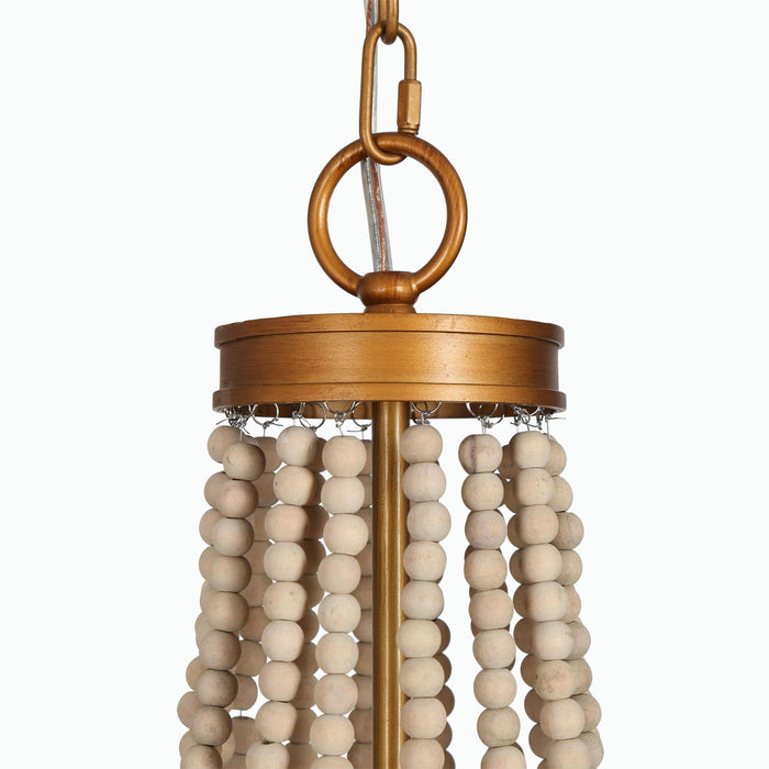 Mushira 4-Light Wood Chandelier