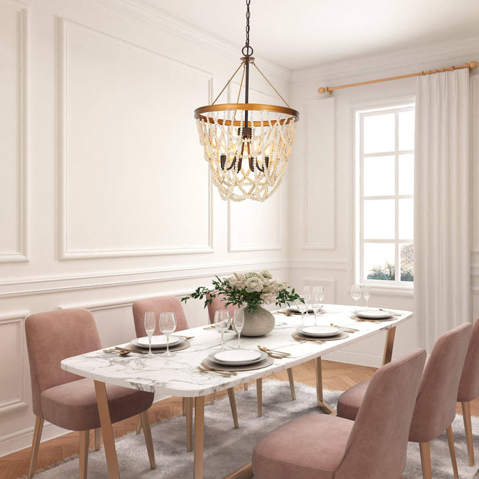 Mitzvah 4-Light Gold Chandelier