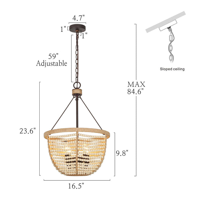 Chodira 4-Light White Chandelier