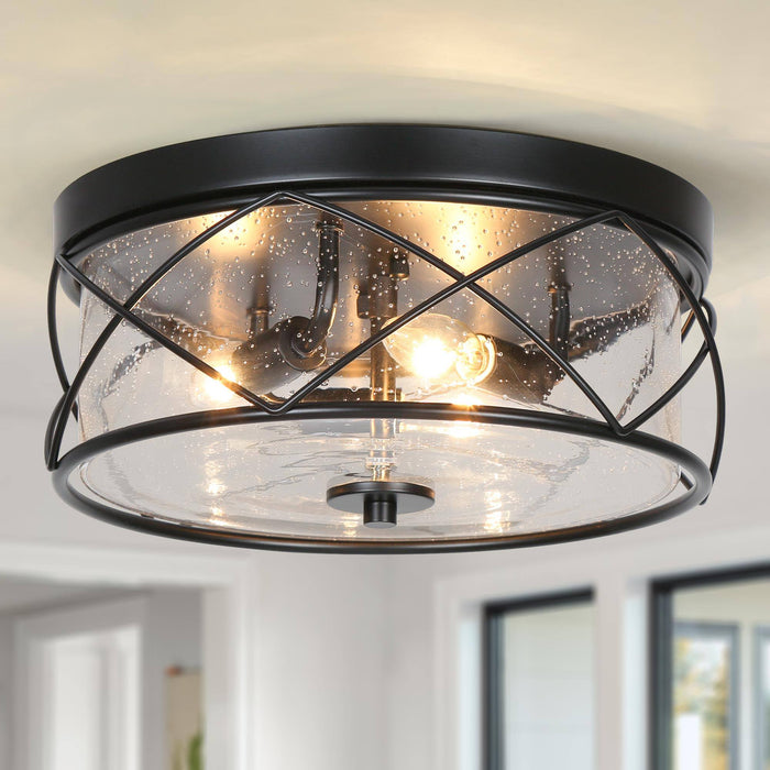 Crinea 3-Light Black Flush Mount Light