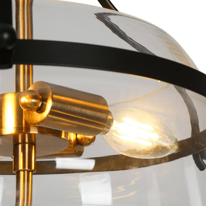 Dendria 3-Light Brass Semi-Flush Mount Lights