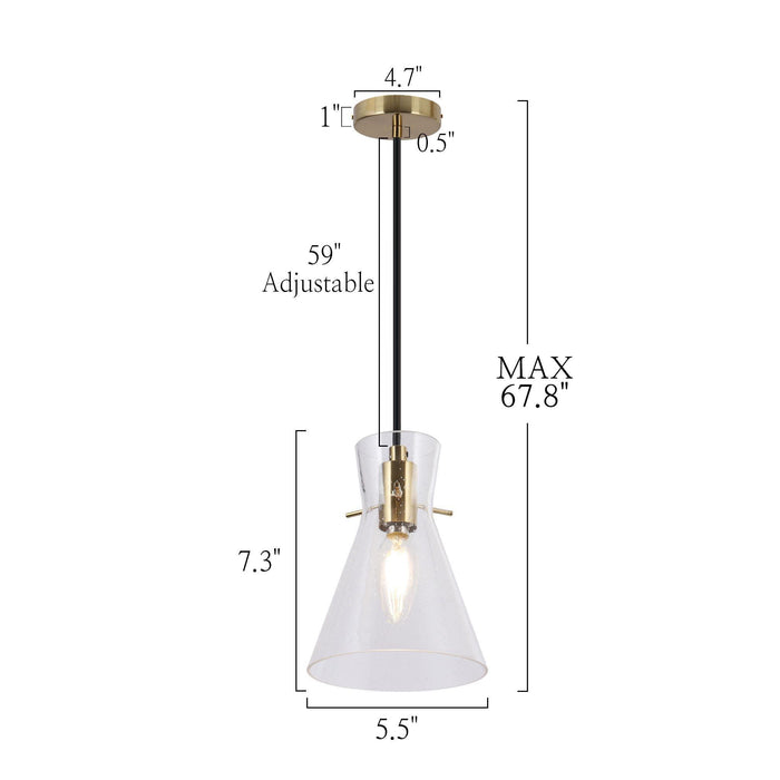 Mythrel 1-Light Black and Brass Pendant Light