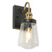 Curoenon 1-Light Black and Gold Vanity Light