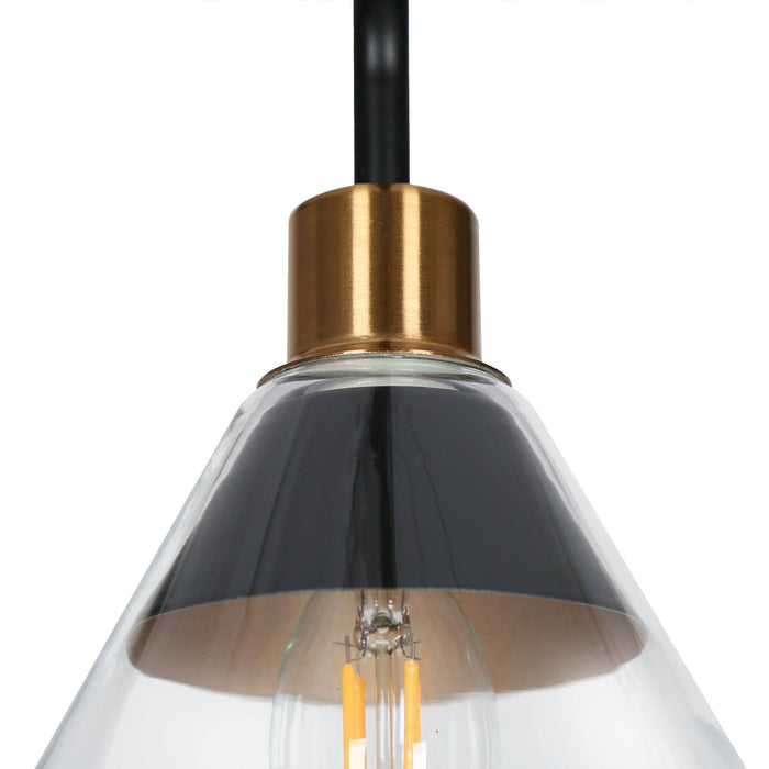 Moolis 5-Light Black And Brass Clear Glass Chandelier