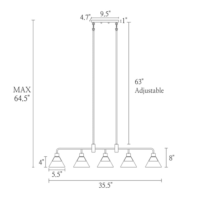 Senlian 5-Light White Island Lights