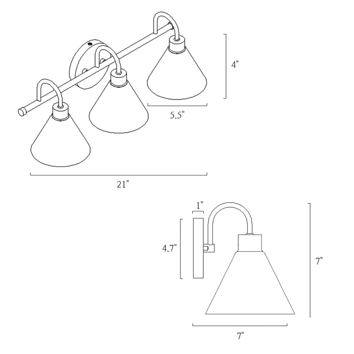 Senlian 3-Light Brass Bathroom Vanity Light
