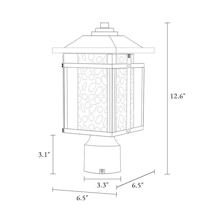 Ziveris 1-Light Black Outdoor Post Lights