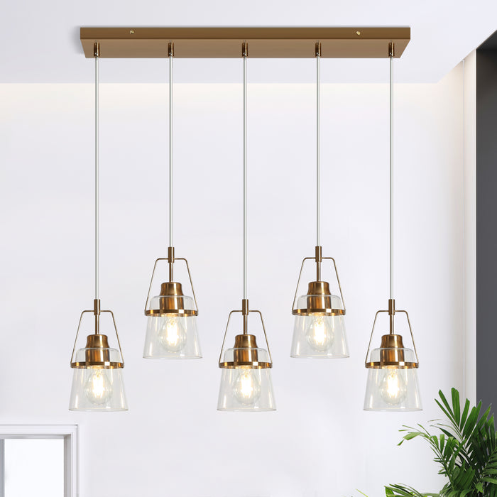 Dendro 5-Light Brass Island Lights