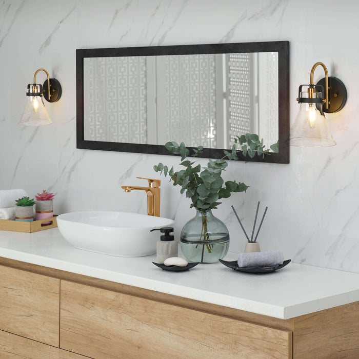 Xylono 1-Light Black and Brass Wall Sconce