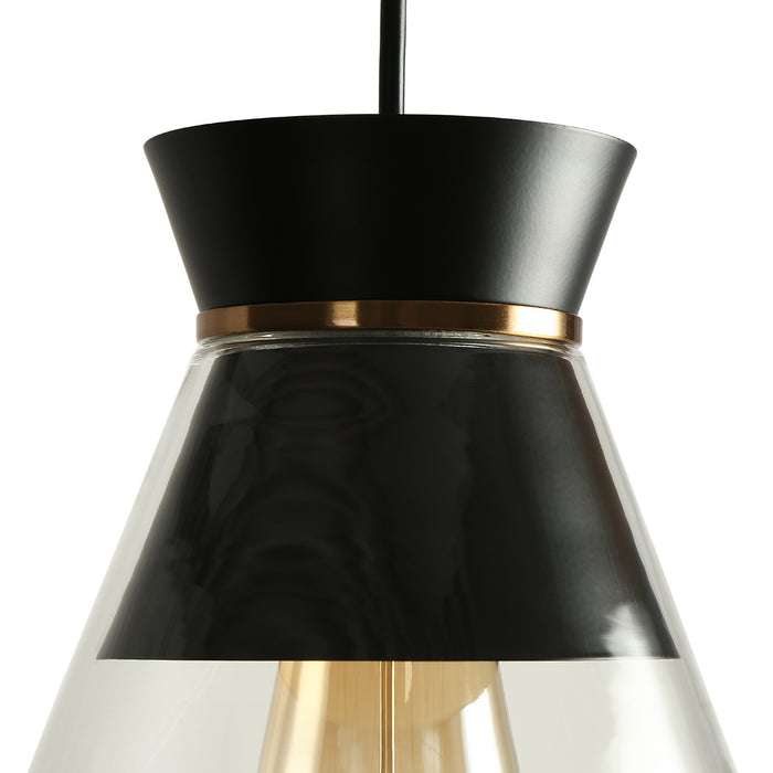 Noah 1-Light Black and Brass Pendant Light