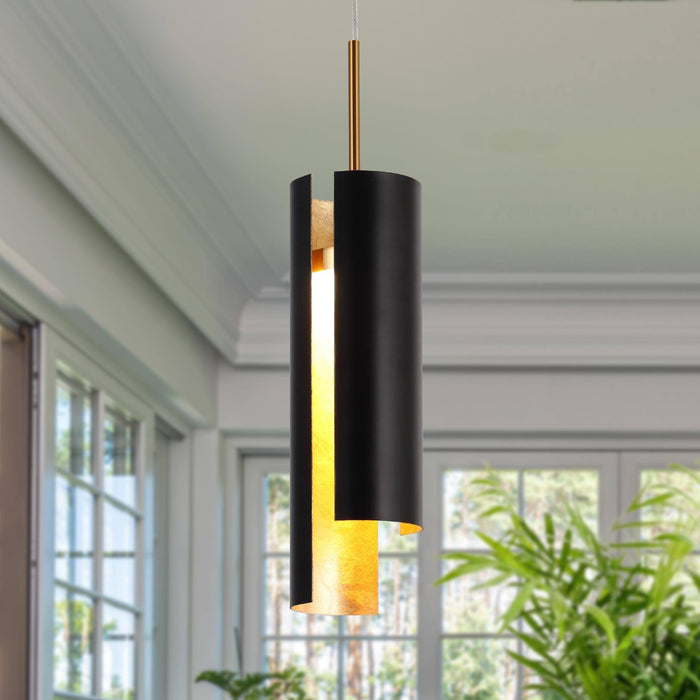 Welnto 1-Light LED Brass Pendant Light