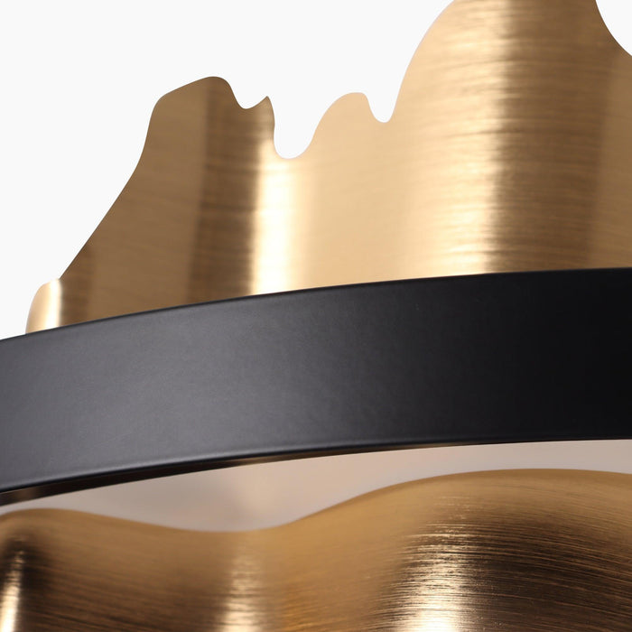Tisvora 1-Light LED Black and Brass Chandeliers