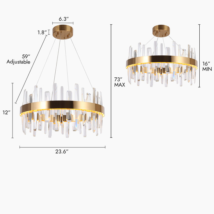 Lurivis 1-Light LED Brass Chandeliers