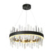 1-Light LED Crystal Chandeliers Black & Brass - Belles Lighting