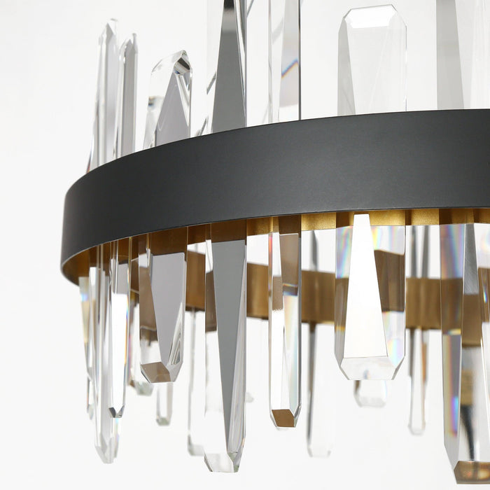 Lurivis 1-Light LED Black and Brass Chandeliers