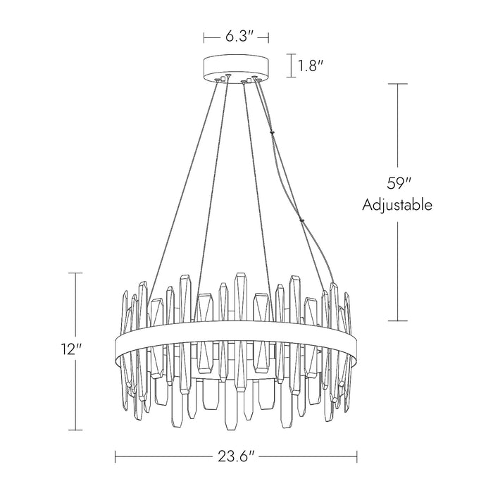Lurivis 1-Light LED Black and Brass Chandeliers