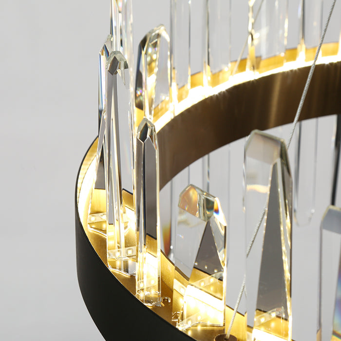 Lurivis 1-Light LED Black and Brass Chandeliers