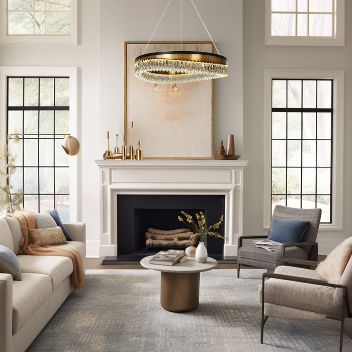Andrel LED Blackand Brass Chandeliers
