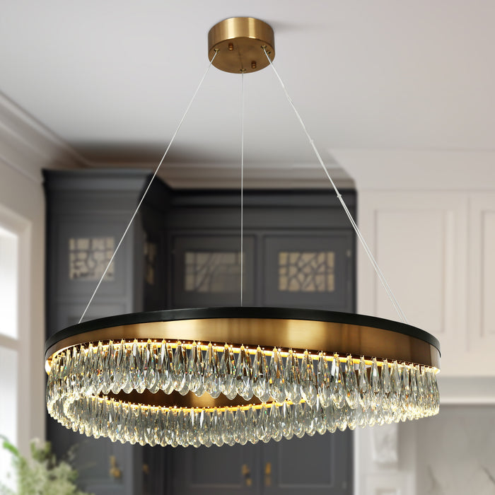 Andrel LED Blackand Brass Chandeliers