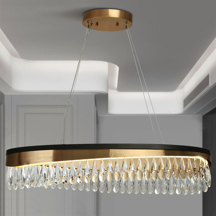 Andrel 1-Light LED Black and Brass Island Lights