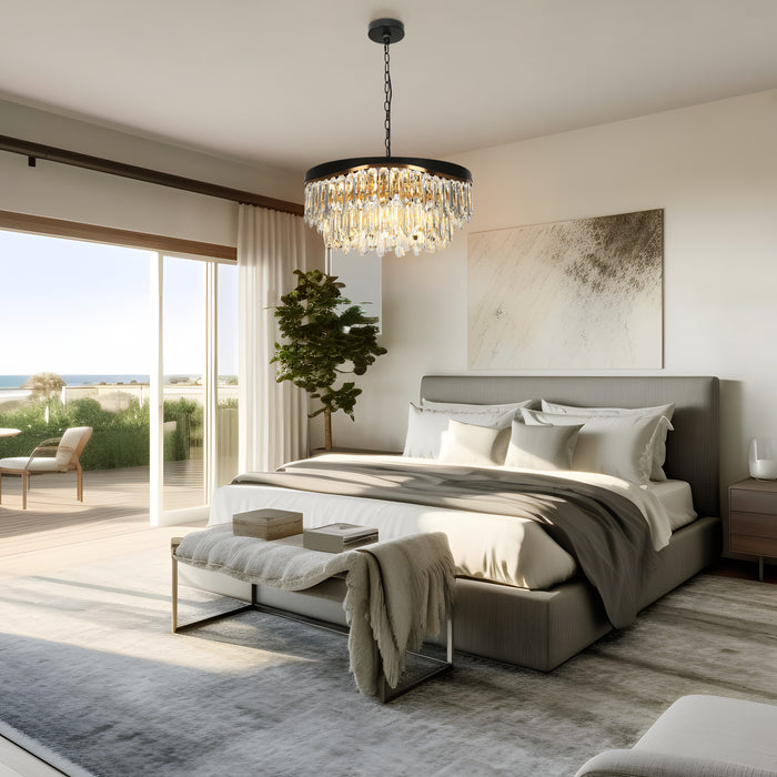 Guvian 9-Light Black and Brass Chandeliers
