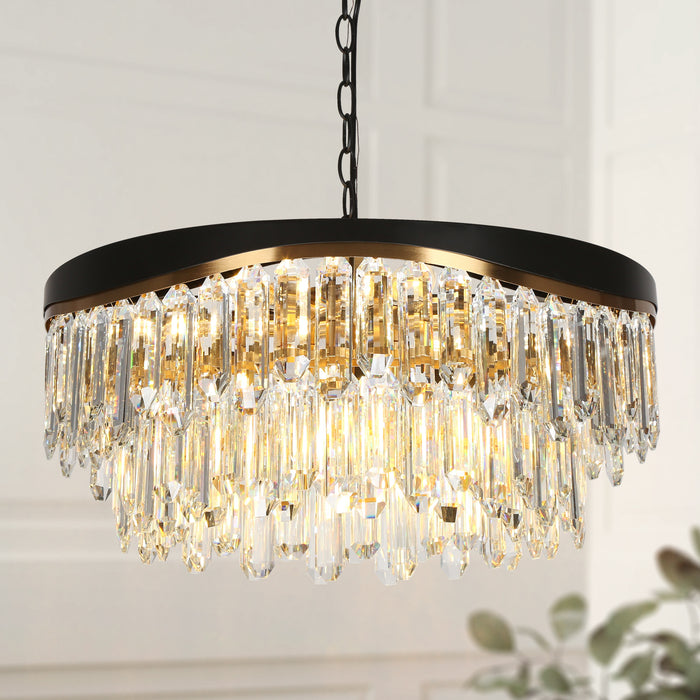 Guvian 9-Light Black and Brass Chandeliers