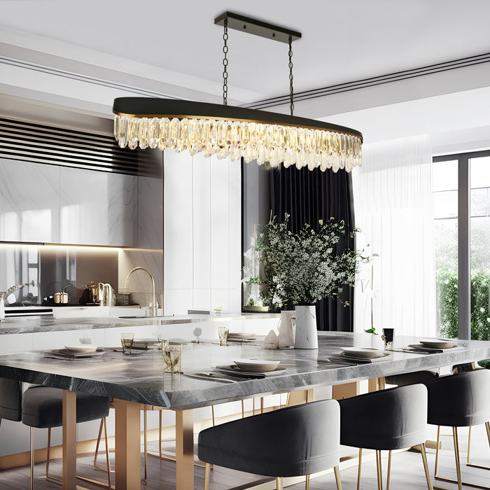 Guvian 10-Light Black and Brass Island Lights
