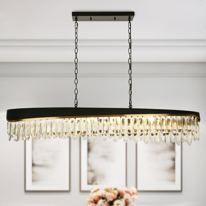 Guvian 10-Light Black and Brass Island Lights