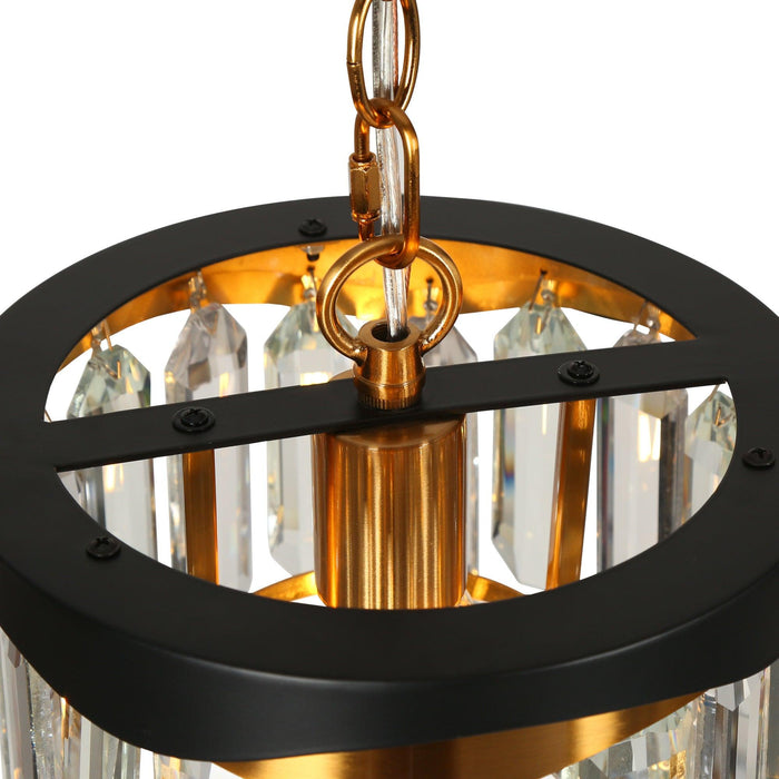 Guvian 1-Light Black and Brass Pendant Lights