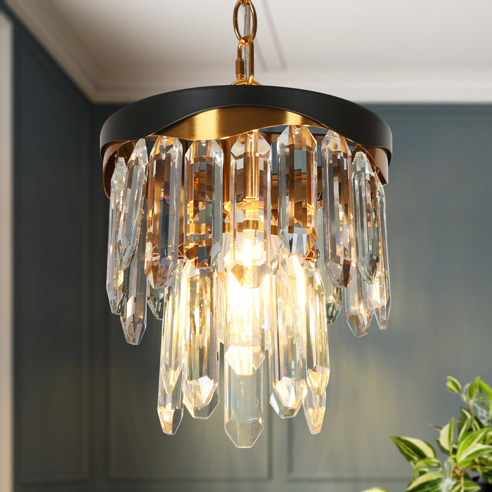 Guvian 1-Light Black and Brass Pendant Lights