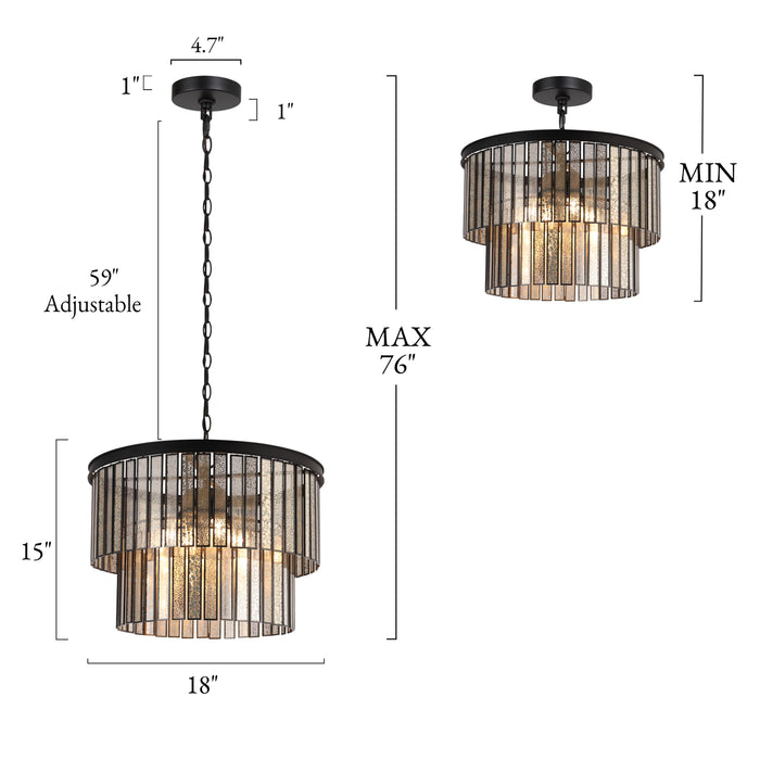 Tiriel 4-Light Black Chandelier
