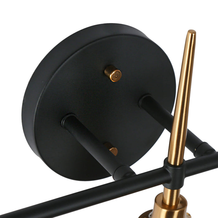 Luxite 3-Light Black and Brass Bathroom Vanity Light