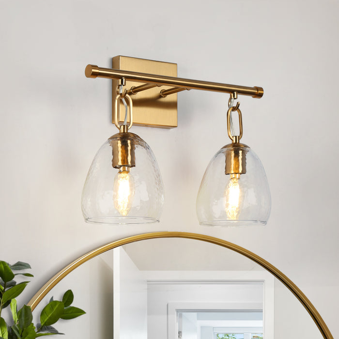 Maviren 2-Light Brass Bathroom Vanity Light