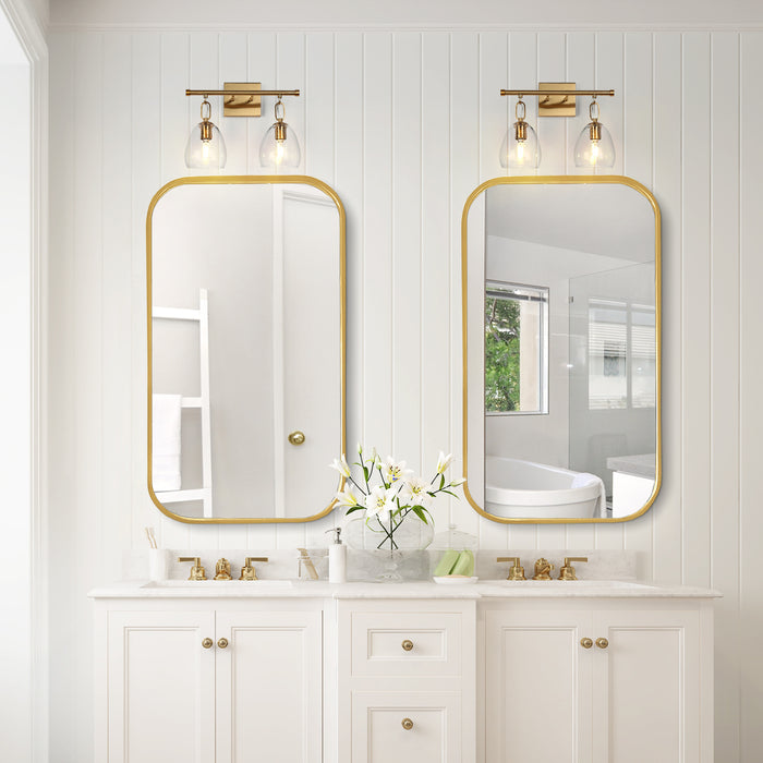 Maviren 2-Light Brass Bathroom Vanity Light