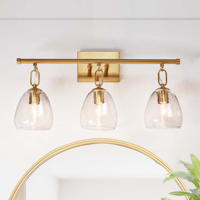 Maviren 3-Light Brass Bathroom Vanity Light