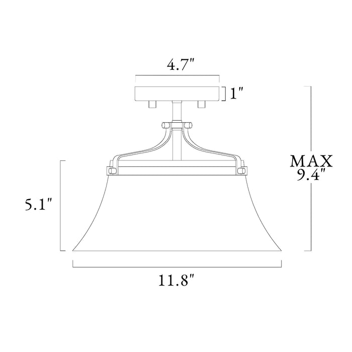 Auisre 2-Light Brass Semi-Flush Mount Lights