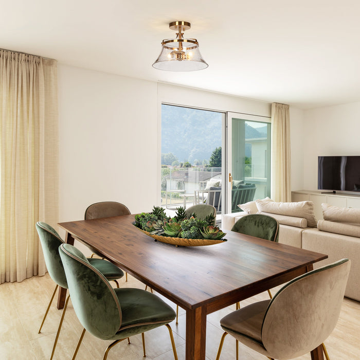 Auisre 2-Light Brass Semi-Flush Mount Lights