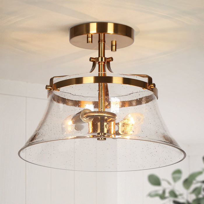 Auisre 2-Light Brass Semi-Flush Mount Lights