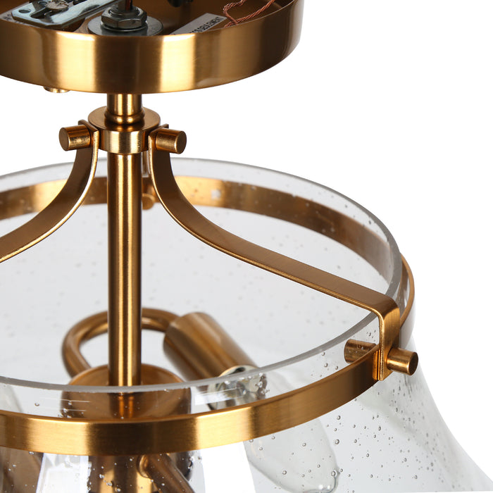 Auisre 2-Light Brass Semi-Flush Mount Lights