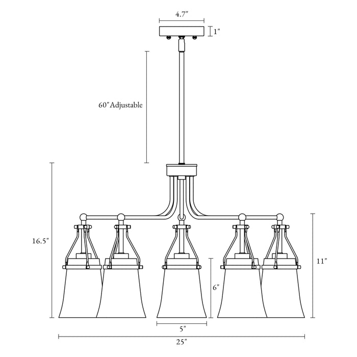 Auisre 5-Light Brass Chandelier