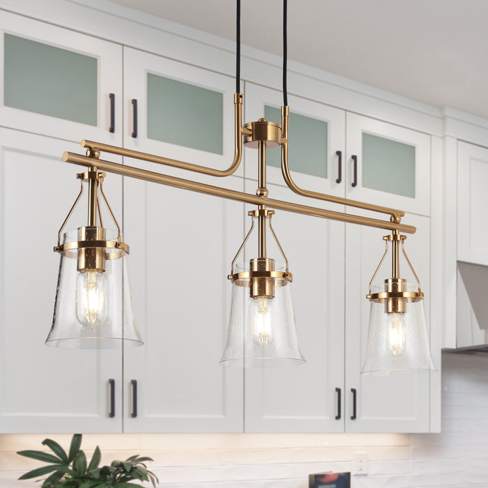 Auisre 3-Light Brass Island Light