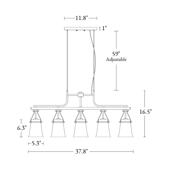 Auisre 5-Light Brass Island Light