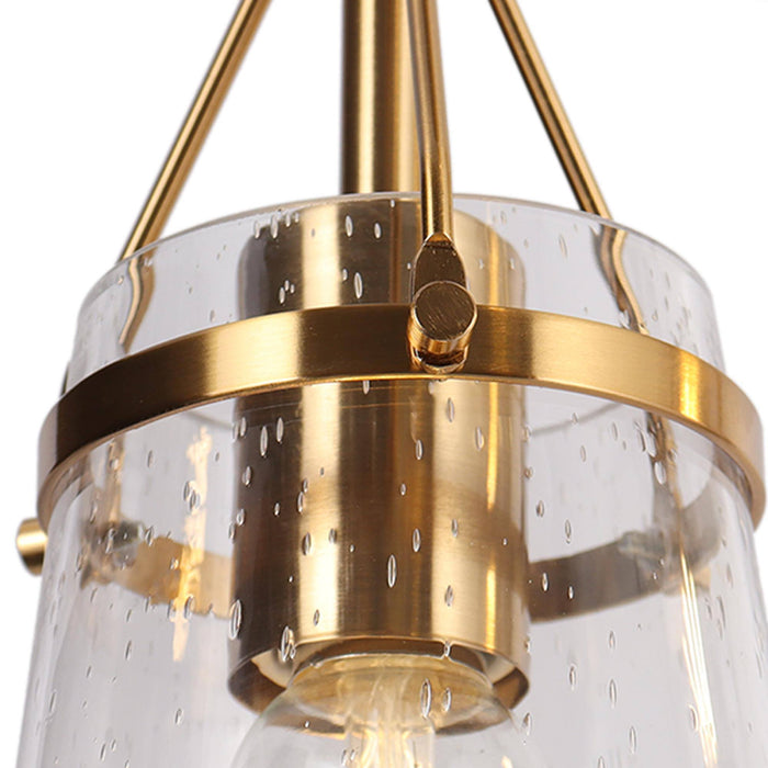 Auisre 3-Light Black and Brass Chandelier
