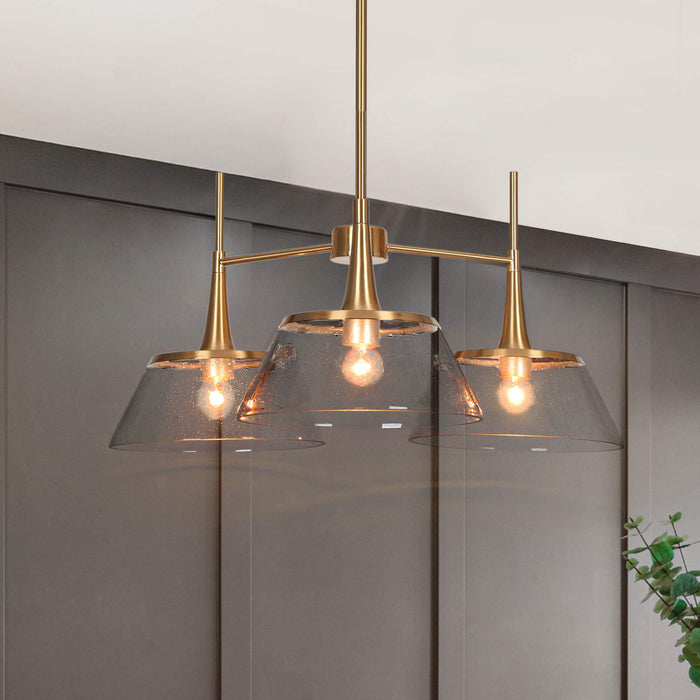 Quordi 3-Light Brass Chandelier