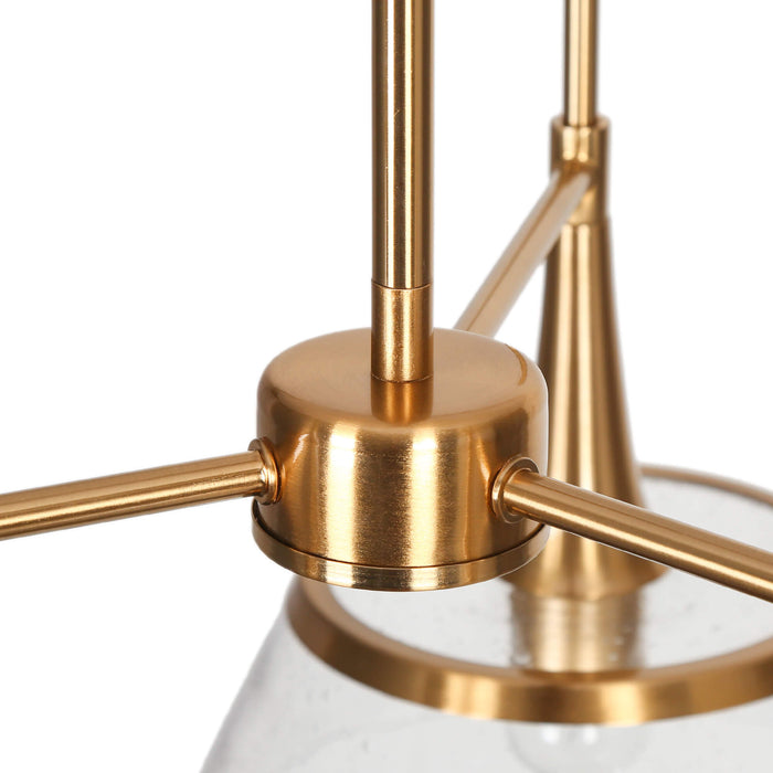 Quordi 3-Light Brass Chandelier