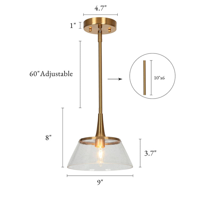 Quordi 1-Light Brass Pendant Light