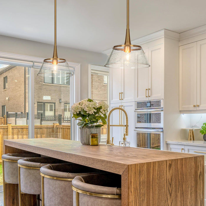 Quordi 1-Light Brass Pendant Light